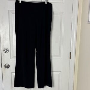 TALBOTS wool blend wide leg black dress pants size 14 side zip work wear career